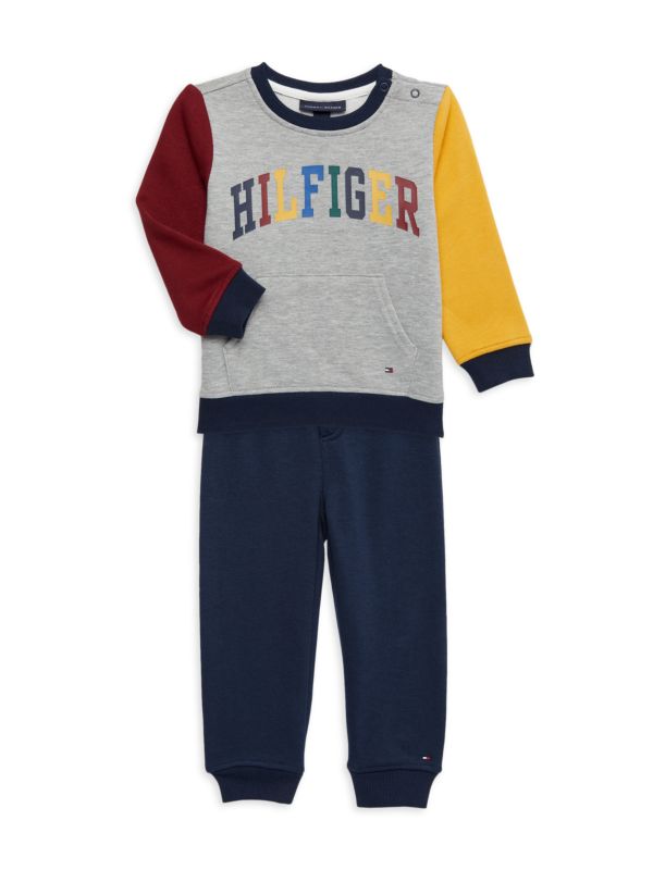 Tommy Hilfiger Baby Boy's Colorblock Crewneck & Joggers Set